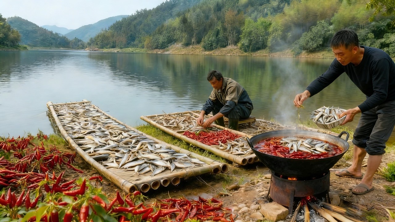 熏香缭绕辣子干鱼，品一口纯粹的乡野 | Smoky dried fish meets bold chili, a true taste of the rustic wild.