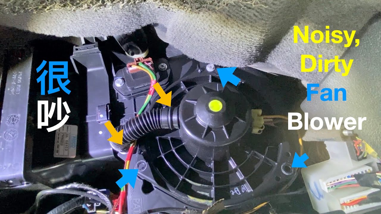 Cleaning the noisy slow moving blower in Persona car fan easily at home