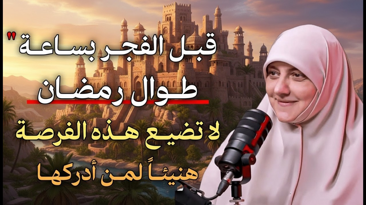 قبل الفجر بساعة طوال رمضان لا تضيع هذه الفرصة هنيئًا لمن أدركها. -هالة سمير