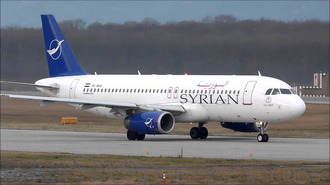 [HD] Syrian Airbus A320 landing, taxi & takeoff at Geneva/GVA/LSGG