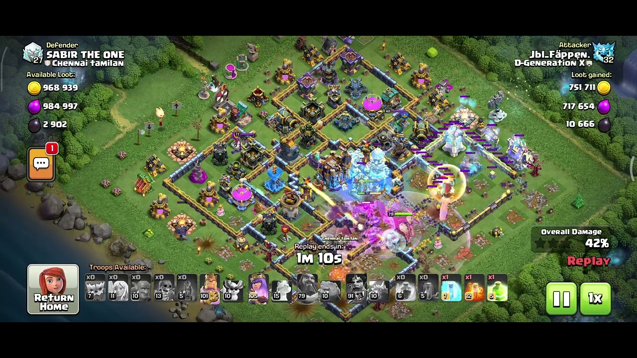 Yeti attack Successful 3 ⭐ Coc