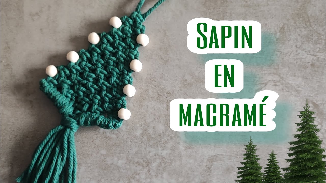DIY sapin de noël en macramé #4 avec perle en bois | Livy Macramé