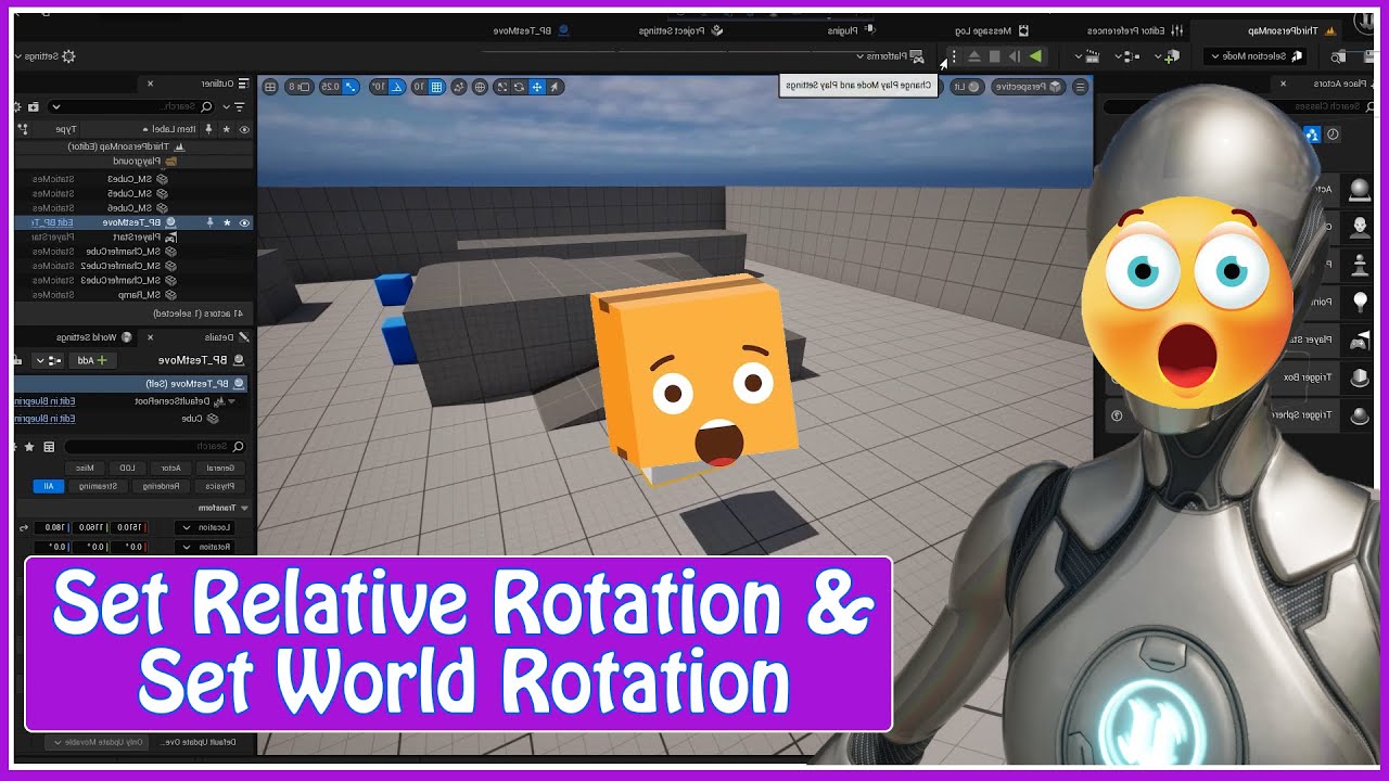 UE5: Set Relative Rotation and World Rotation