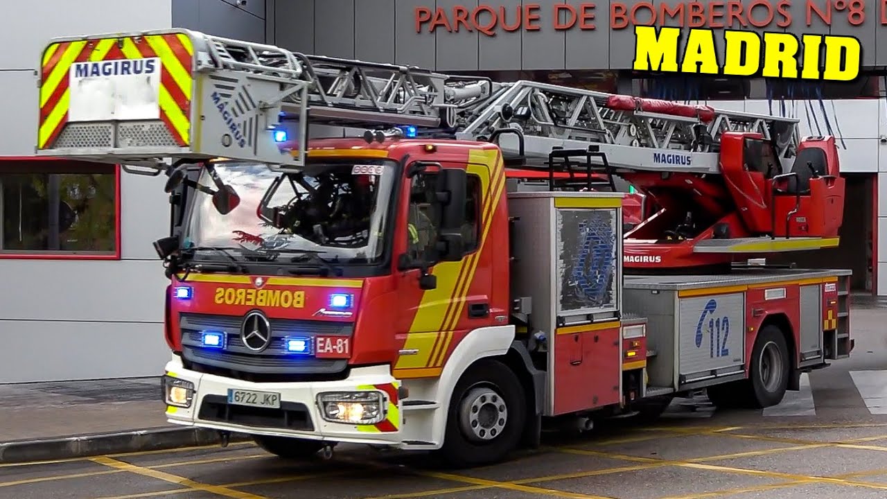 [STATION ALARM] - MADRID Fire Station 8 | STRUCTURE FIRE RESPONSE & more!