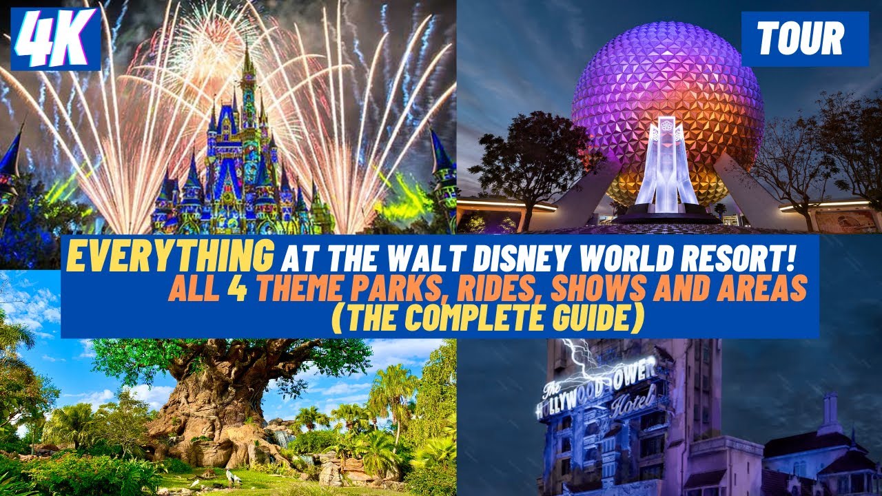 [4K] Everything at Walt Disney World (ALL 4 PARKS RIDES AND AREAS) the complete guide