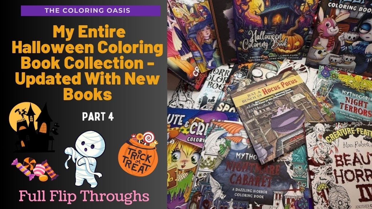 My Entire Updated Halloween Adult Coloring Book Collection | Part 4 | Autumn and Fall