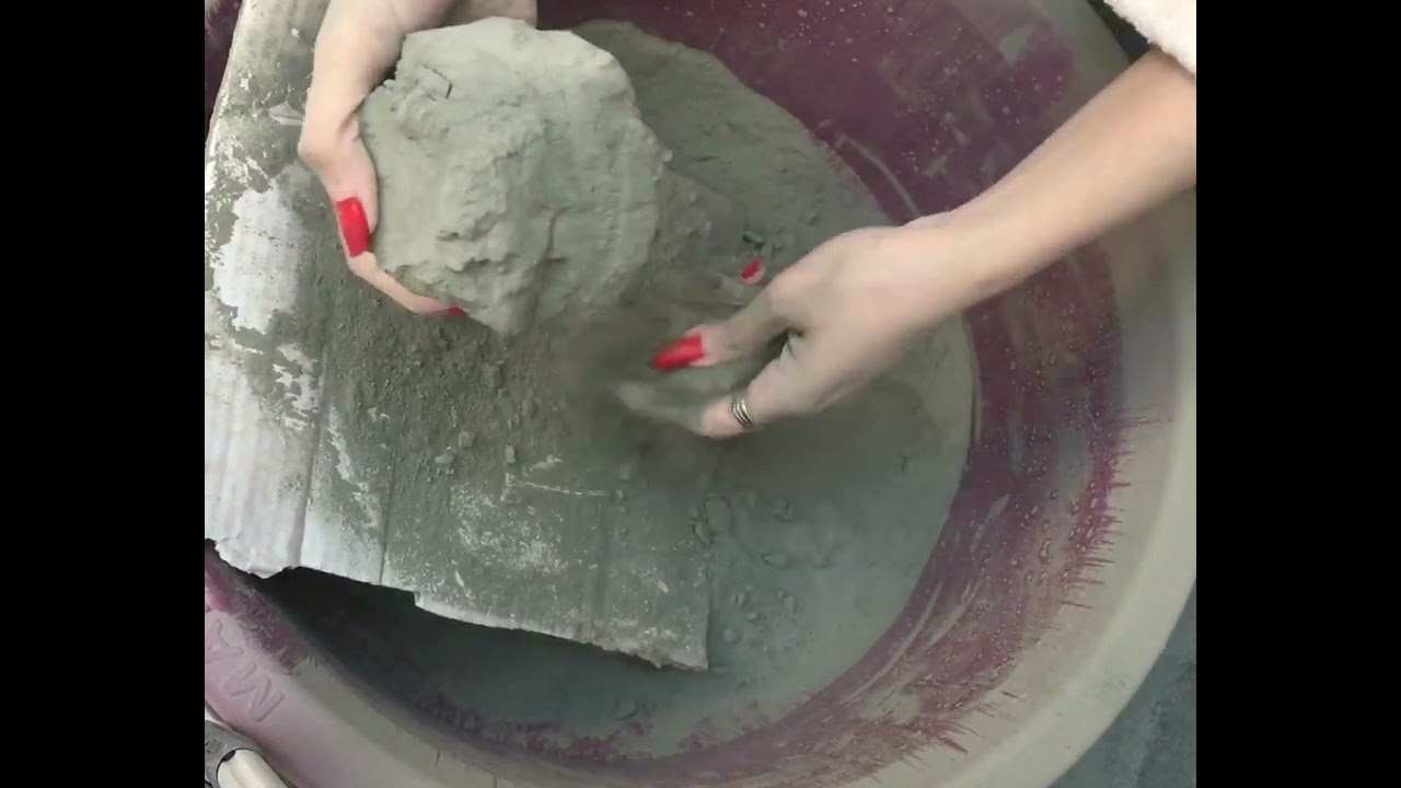 Smooth silky pure cement dry crumbling on cardboard | pure cement asmr | dust play. #asmrmentry