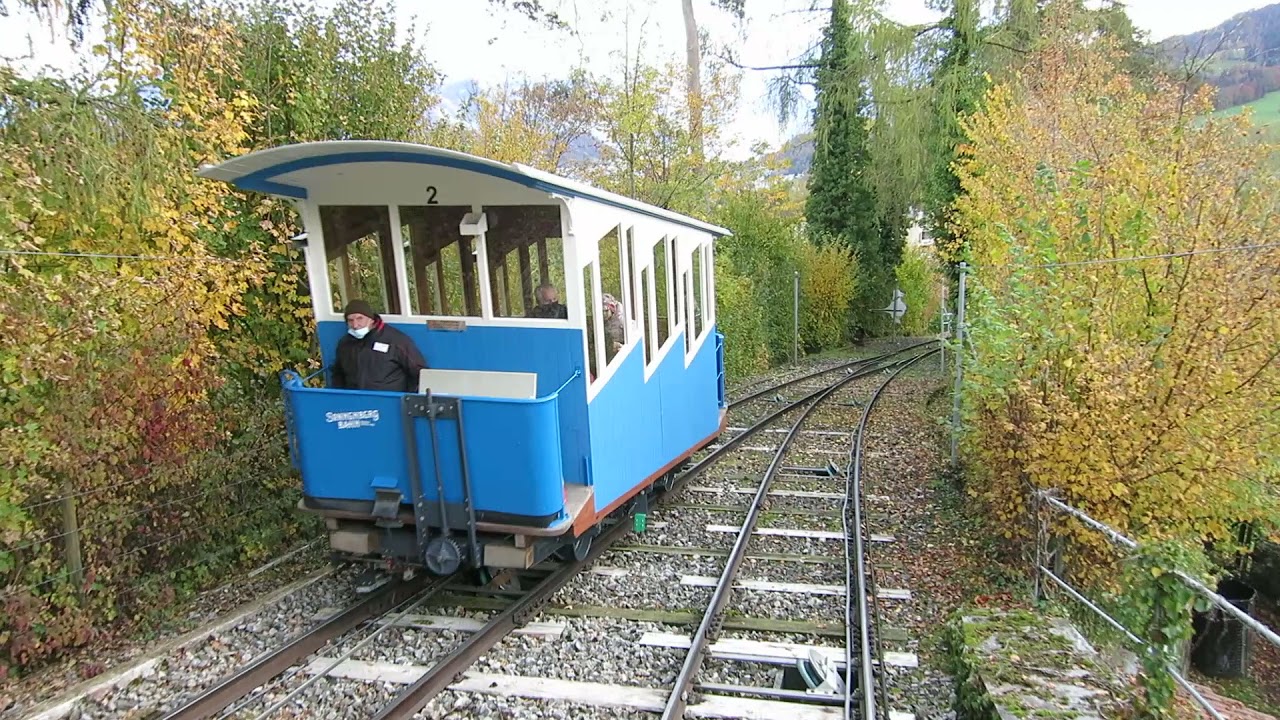 Sonnenbergbahn Kriens - Sonnenberg Talfahrt 2020 - Standseilbahn funicular funiculaire Lucerne