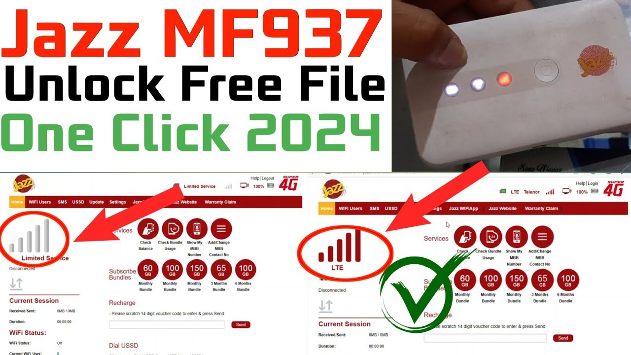 Jazz MF937 UNLOCKED - Jazz 4g Wifi Device MF673 Unlocking - Jazz MF937 Unlock File All Sim Working