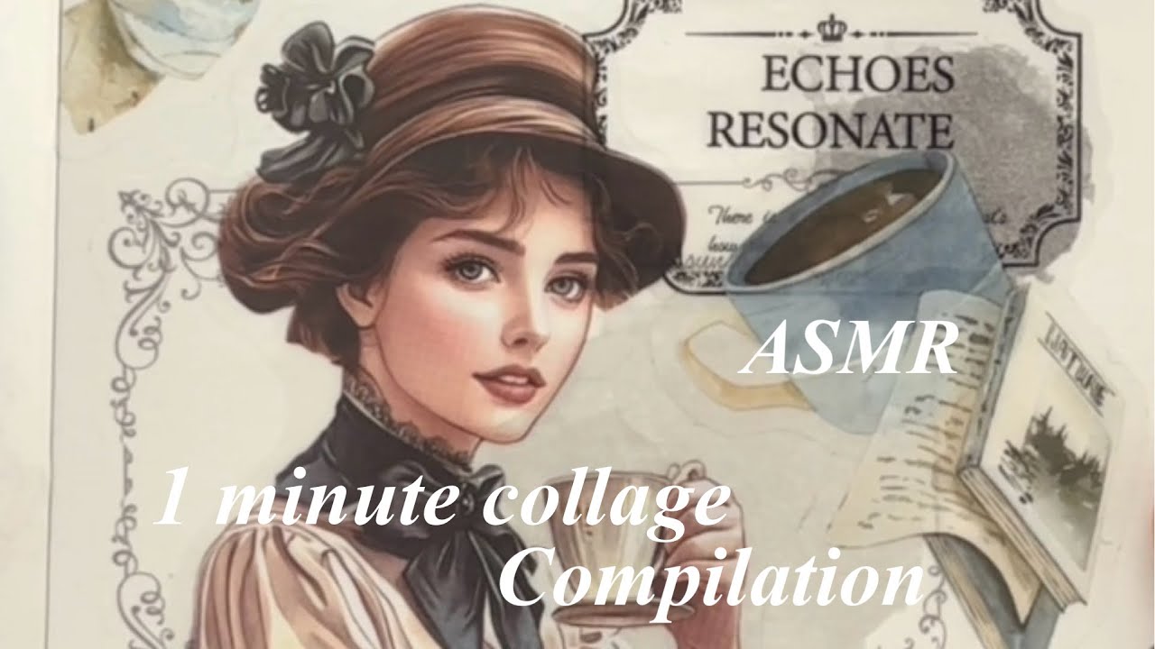 【ASMR】1 minute collage Compilation /asmr/collage/journal/journaling/scrapbook/コラージュ/コラージュ動画