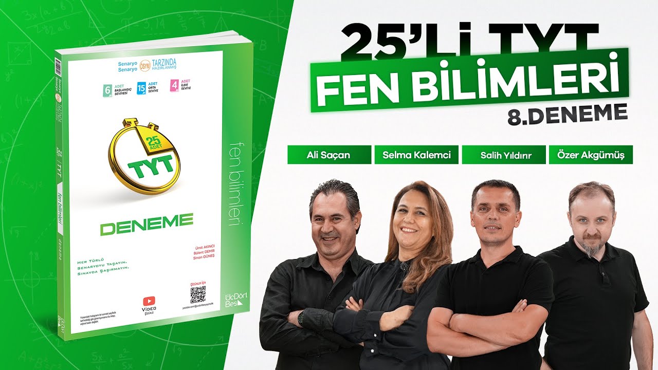 ÜÇDÖRTBEŞ YAYINCILIK TYT 25'Lİ FEN BİLİMLERİ DENEMESİ 2026 - 8. DENEME