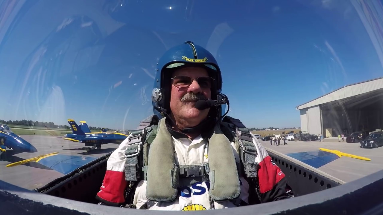 Aeroshell Team slot pilot Jimmy Fordham rides with the Blue Angels #1