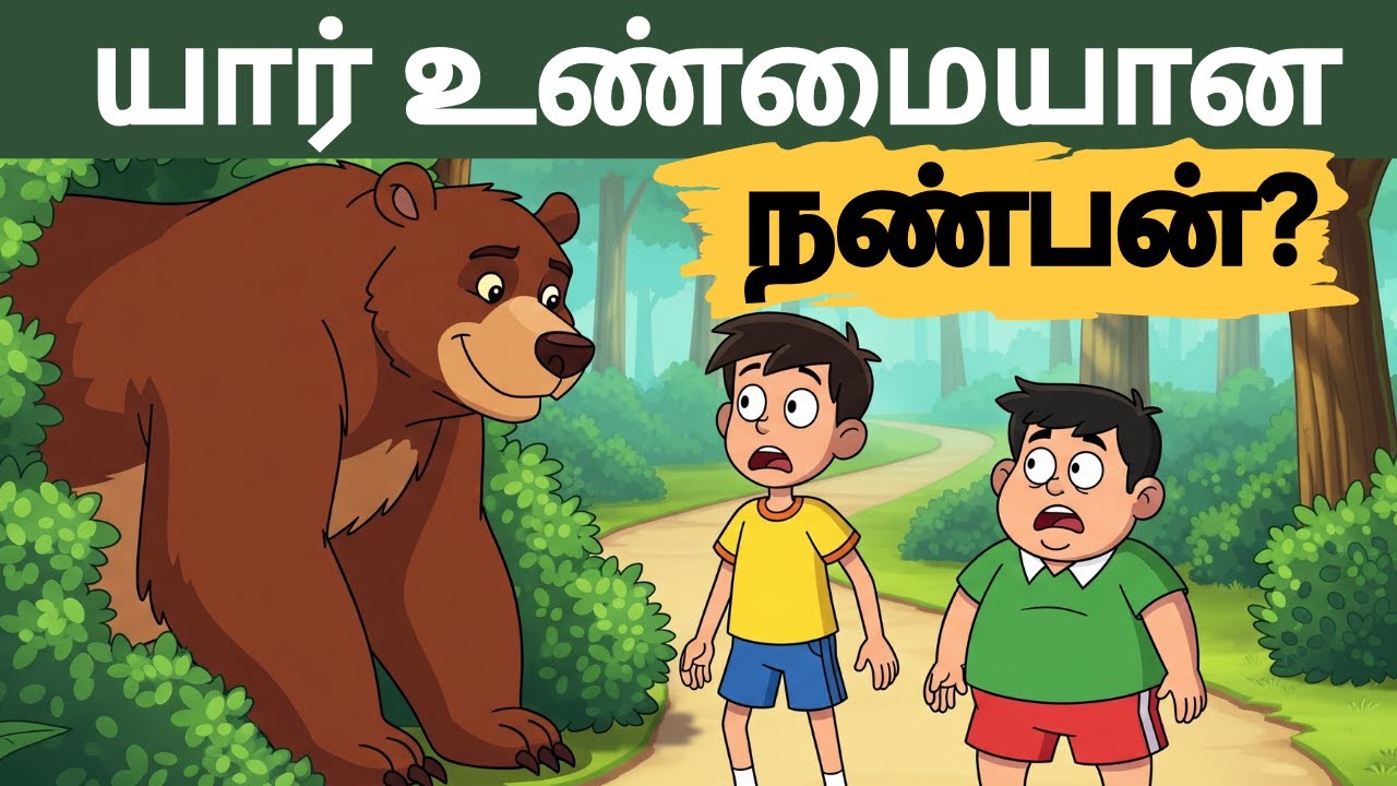 Karadium irandu nanbargalum | கரடியும் இரண்டு நண்பர்களும் |The Bear and Two Friends Tamil Story