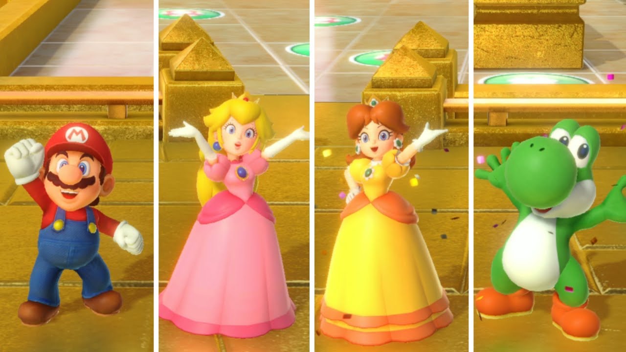 Super Mario Party Tantalizing Tower Toys # 17 Mario & Peach vs Daisy & Yoshi