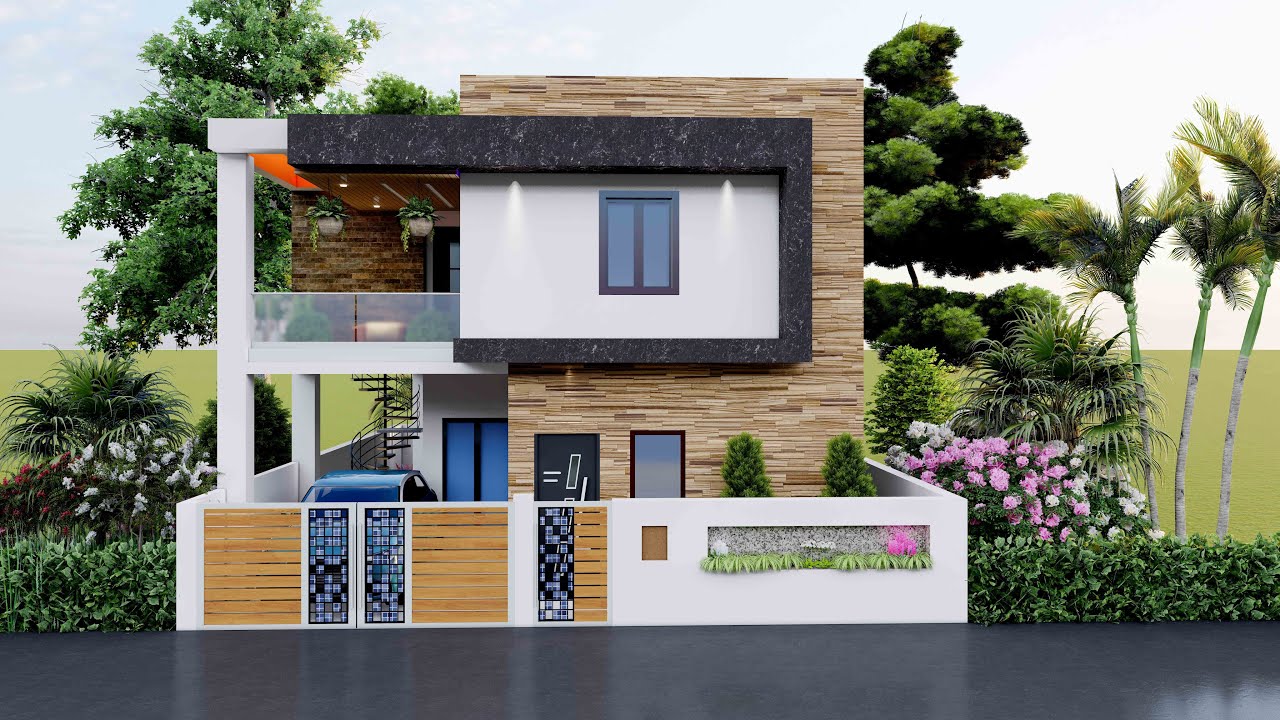 30x40 Duplex House Design 3D | 1500 Sq.ft | North Facing | 3 BHK | Ground & 1st Floor Elevation
