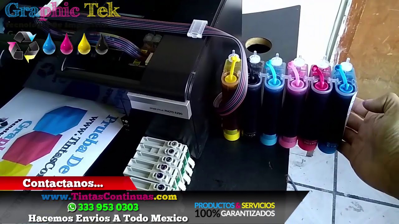 Sistema Tinta Continua Graphic Tek En Impresora Epson R290 Cartuchos Tinta T0821N T0826NN