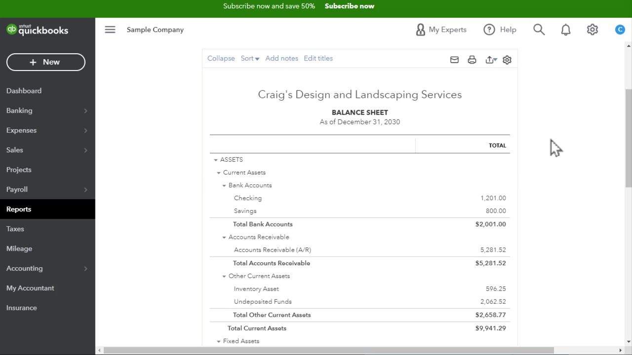 How Do I Run a Balance Sheet Report in QuickBooks Online?