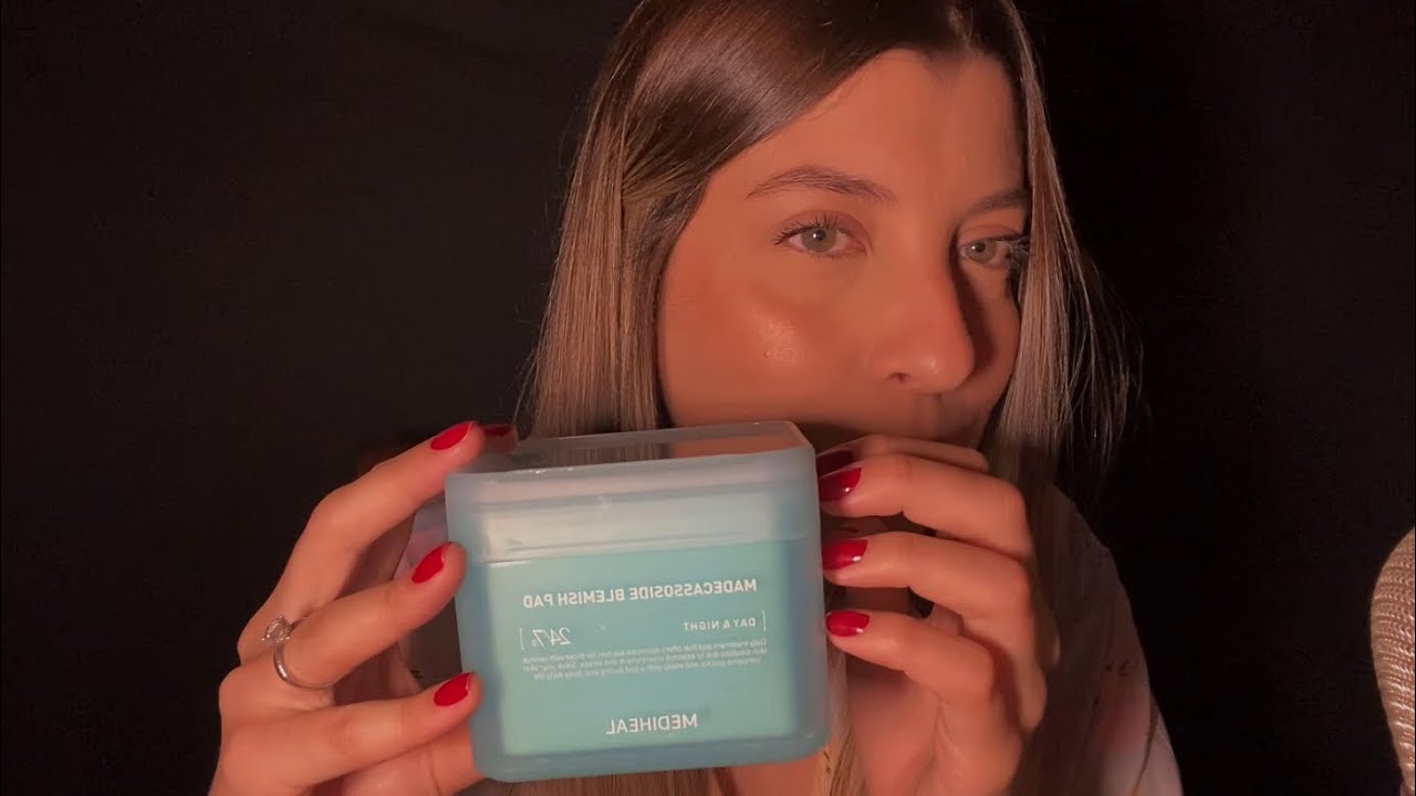 ASMR: skincare coreano com tapping e sussurros relaxantes