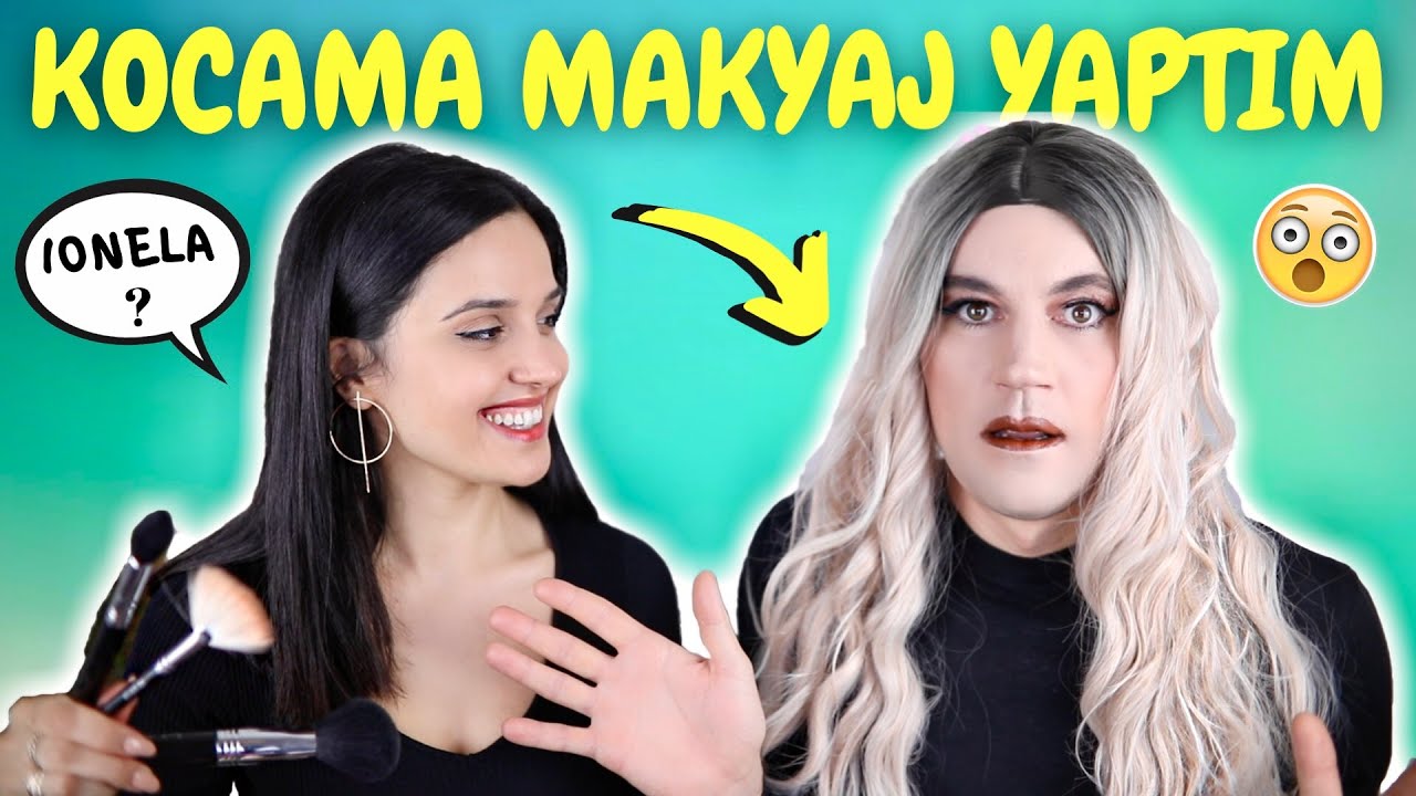 KOCAMI MAKYAJLA KADINA ÇEVİRDİM 😱😂