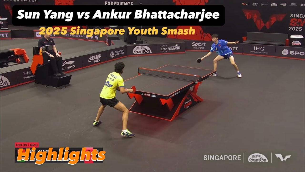 Sun Yang 孙扬 vs Ankur Bhattacharjee | 2025 Singapore Youth Smash (Group) Highlights