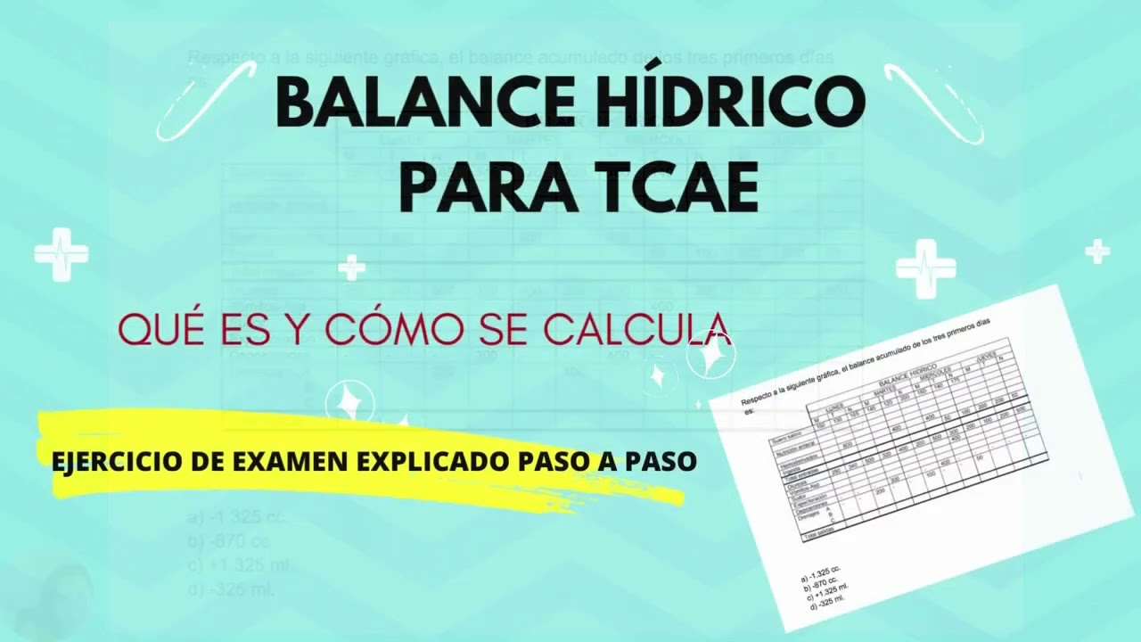 💧BALANCE HÍDRICO PARA TCAE: Qué es y Cómo se calcula + 👩‍🏫PRÁCTICA DE EXAMEN