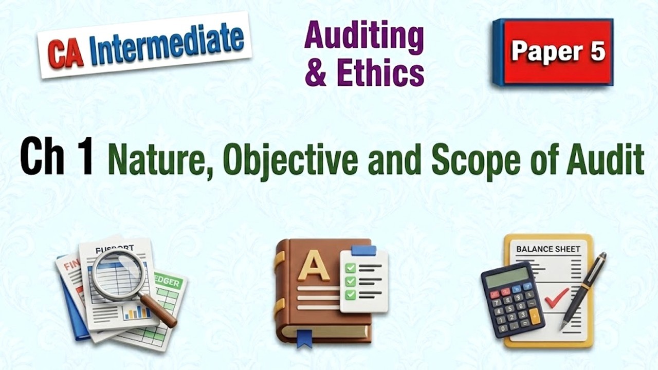 🎓CA Intermediate | Paper-5 | Ch-1 | Nature, Objective and Scope of Audit | 📈Auditing and Ethics