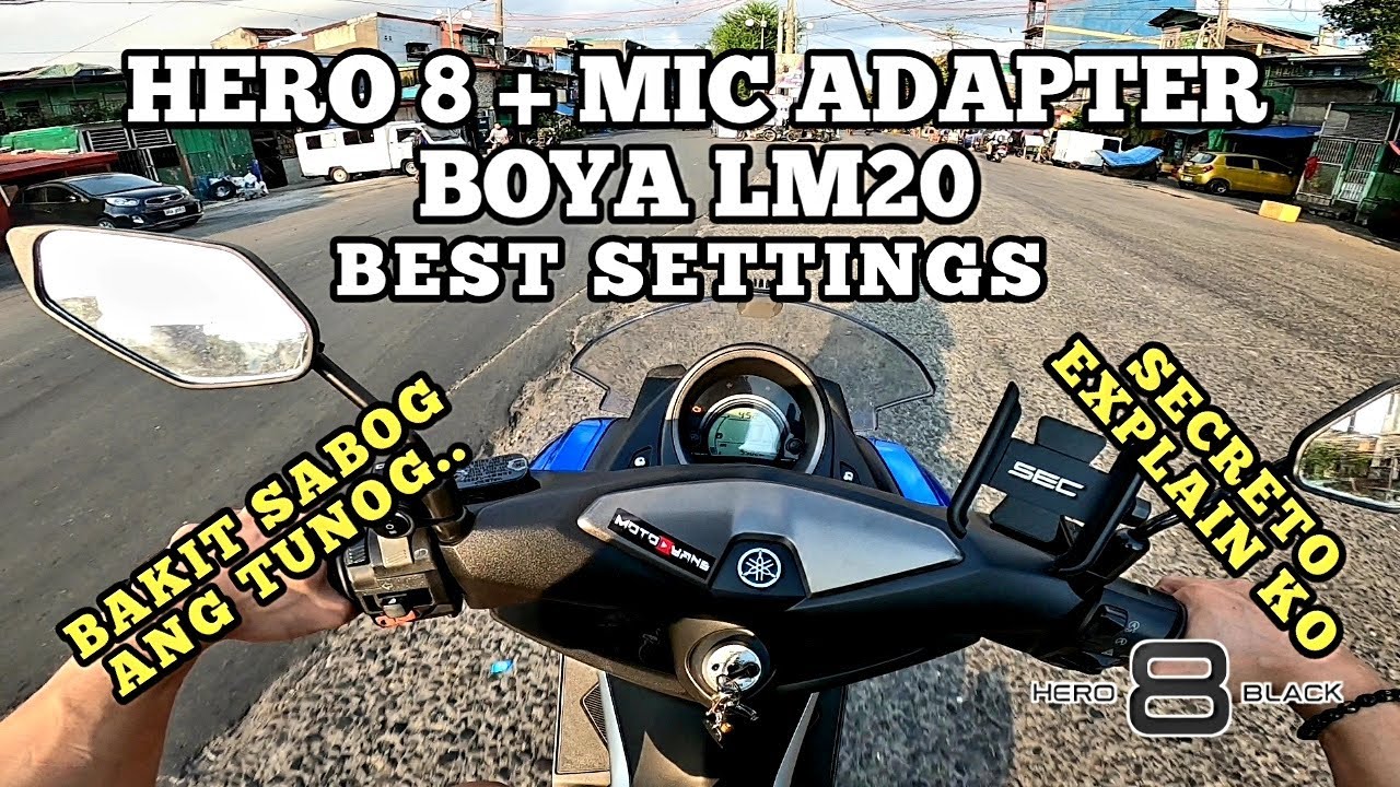 Best Motovlog Settings Hero 8 Gopro Mic adapter | Boya LM20