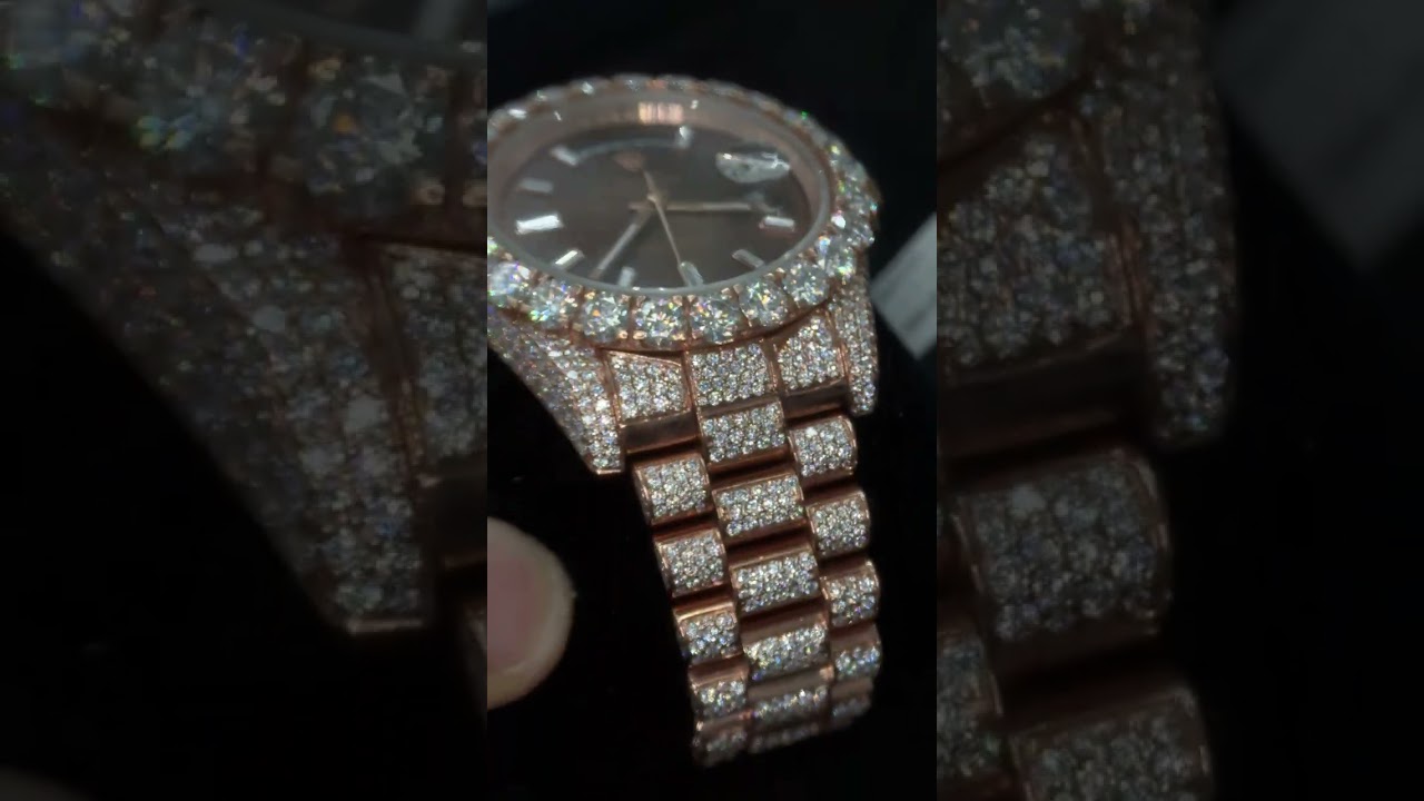 🍫🌹 Rose Gold VVS Watch | Chocolate Face 🌹🍫