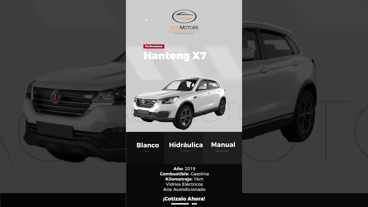 &iexcl;Cot&iacute;zalo ahora! 🚘 HANTENG X7 🚘