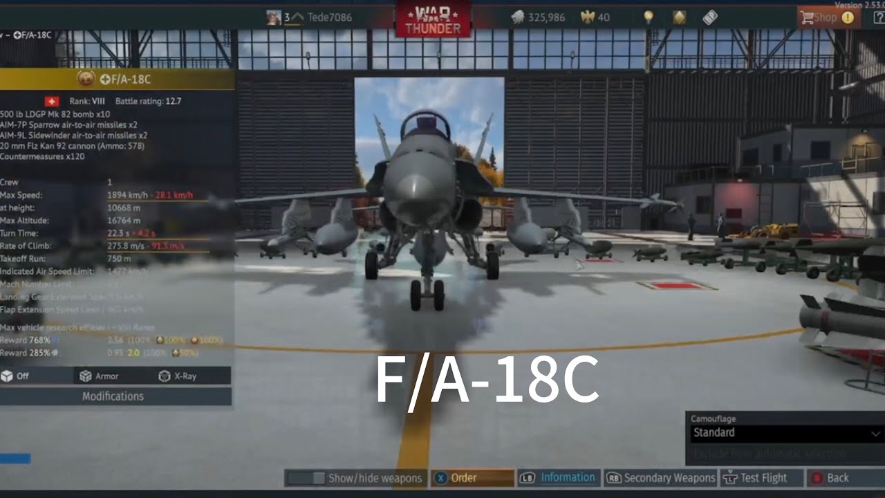 Playing war thunder in a F/A-18C