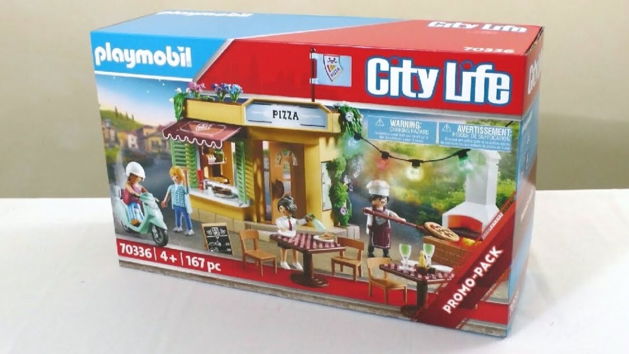 Unboxing Playmobil : La pizzeria avec terrasse (2019) – 70336