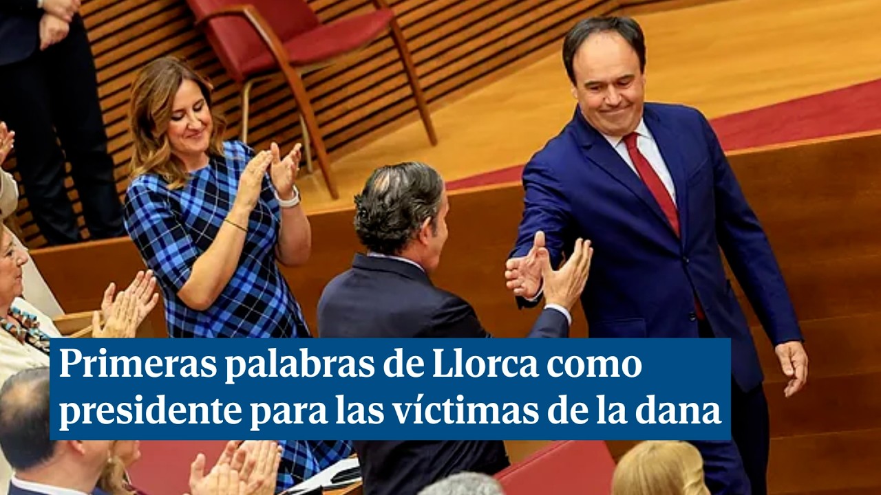 Llorca asume la presidencia de la Generalitat y pide perdón por la DANA en su primer discurso
