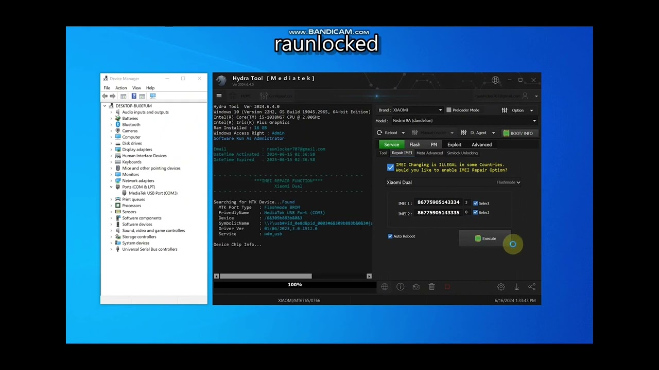 Xiaomi Redmi 9A Repair IMEI With Hydra Tool