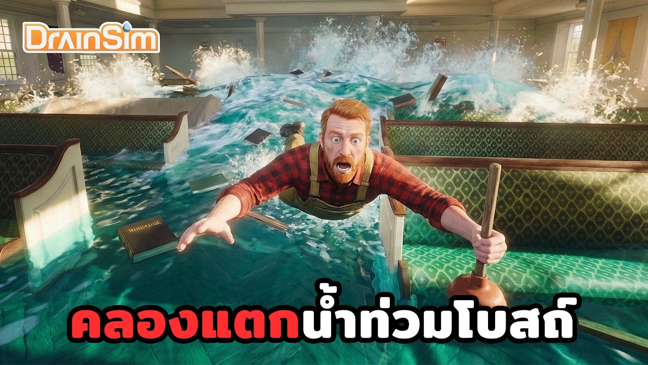 คลองแตก!! น้ำทะลักท่วมโบสถ์เก่า💧DrainSim ไทย - EP.6