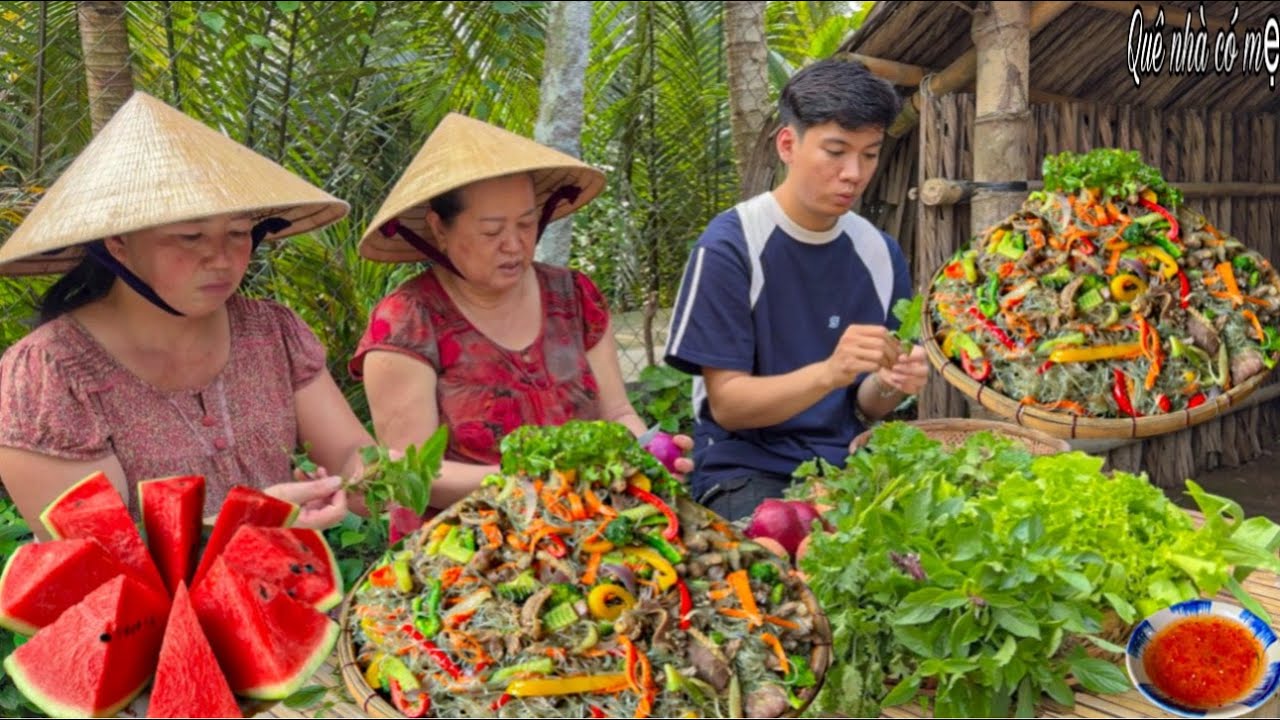 Miến Xào Trộn Thịt Vịt, Rau Củ | Bữa Ăn Sáng Gia Đình Quê Con Rễ Phụ Mẹ Vợ || Stir-fried vermicelli