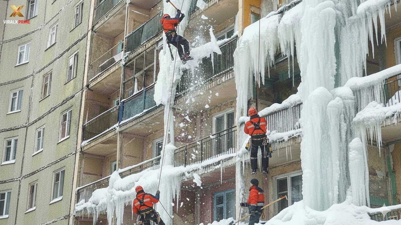 Idiot Snow Removal: Massive Roof Avalanche | Extreme Dangerous Plow Truck Fails