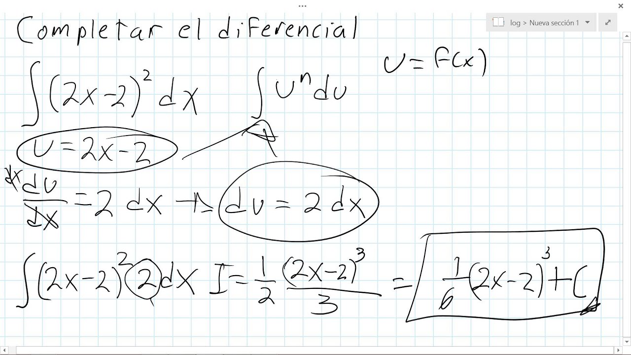 Completando el diferencial (Metodo para calculo integral)