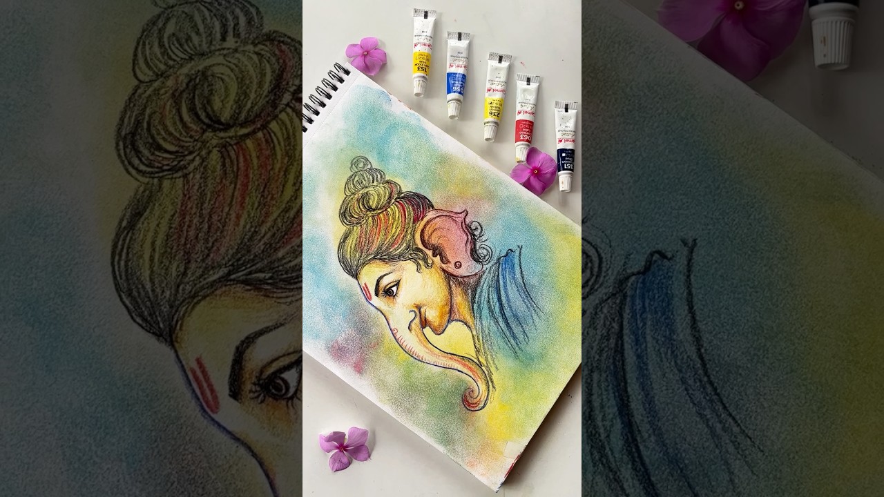 Ganesh Drawing 😍with Soft pastel 