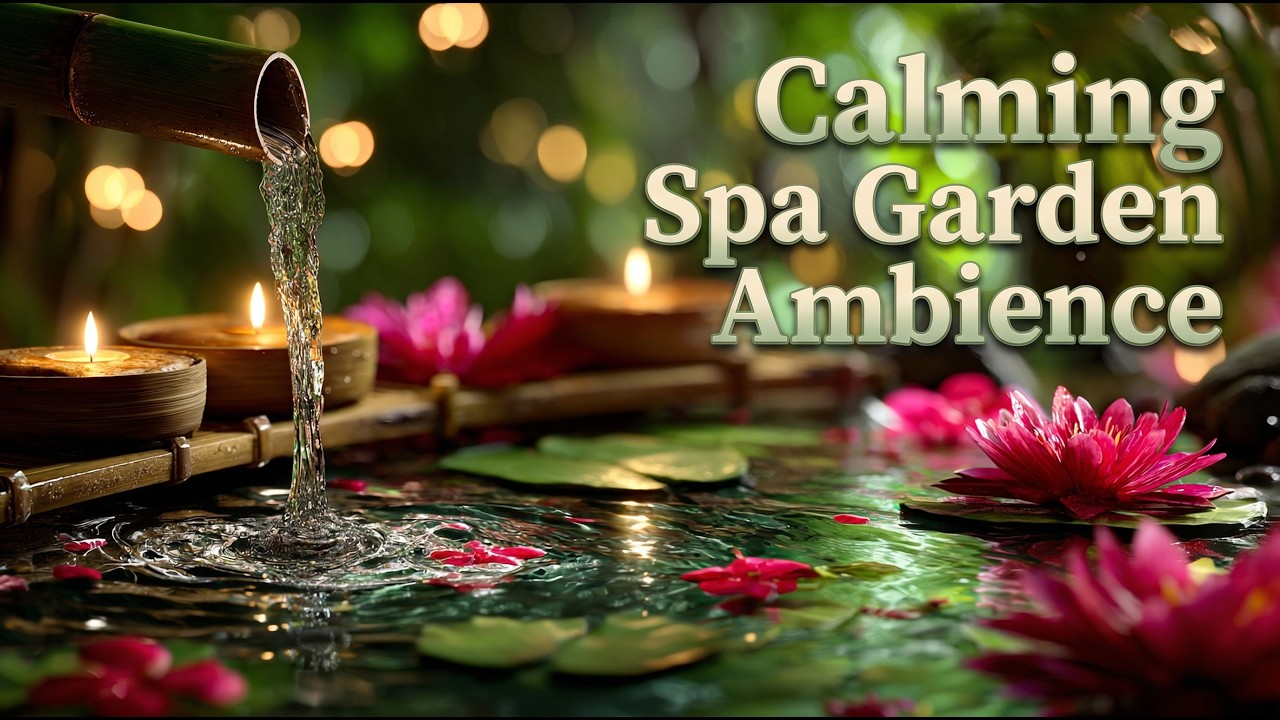 Deep Sleep Tonight 🌙 Japanese Zen Garden Water Sounds & Candlelight
