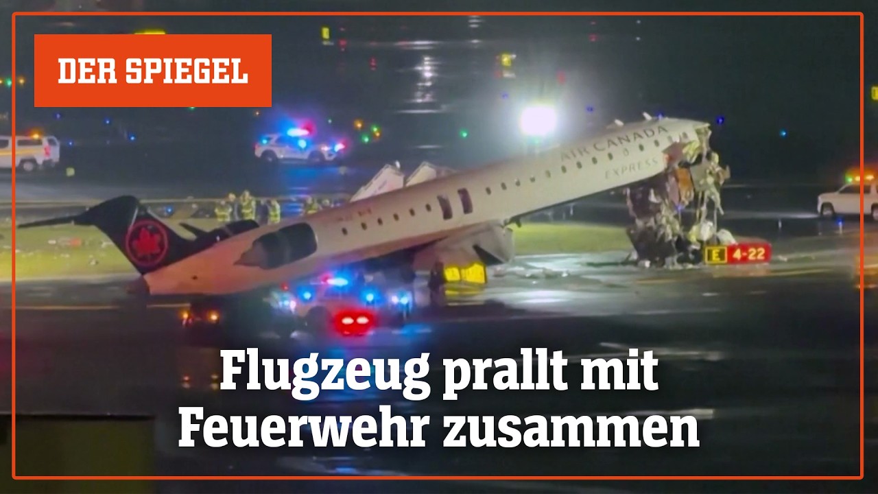 W&auml;hrend der Landung: Flugzeug kollidiert mit Feuerwehrauto | DER SPIEGEL