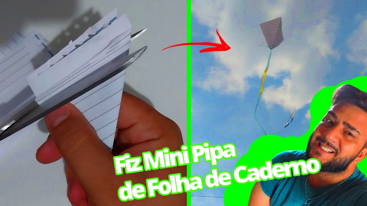 FIZ MINI PIPAS DE FOLHA DE CADERNO  E FOLHA A4 NO CANAL #minipipas #duelodeminipipas