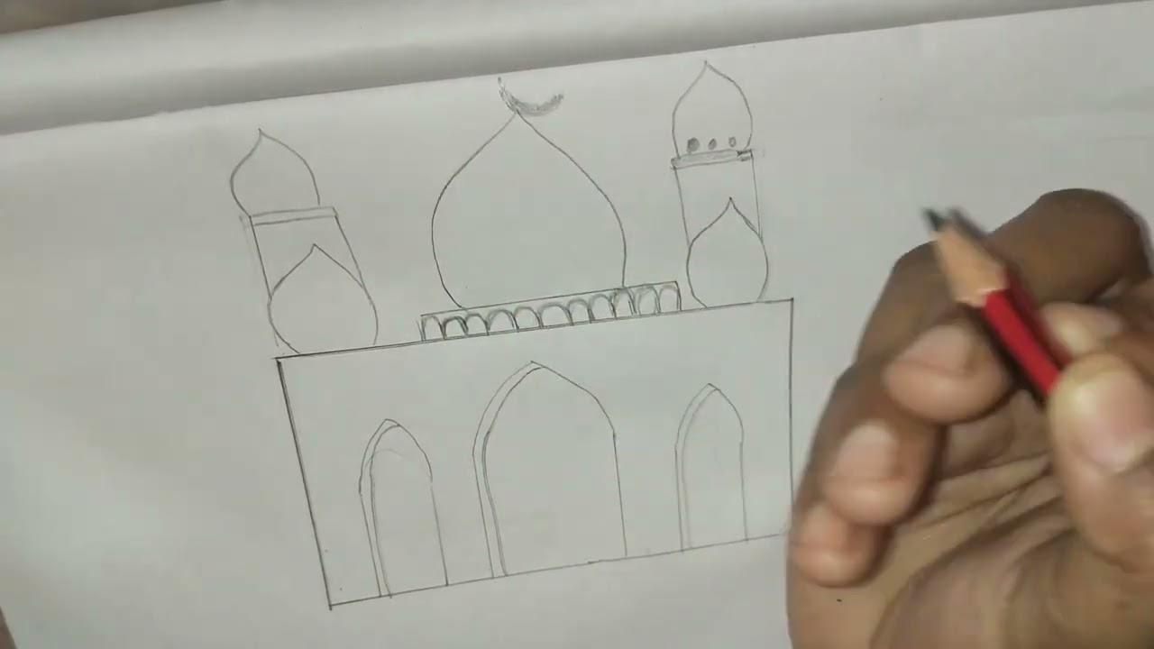 Mosque drawing #mosjid #art#islamicdrawing #pencildrawing #trending #viral #shorts ramadan Mubarak 