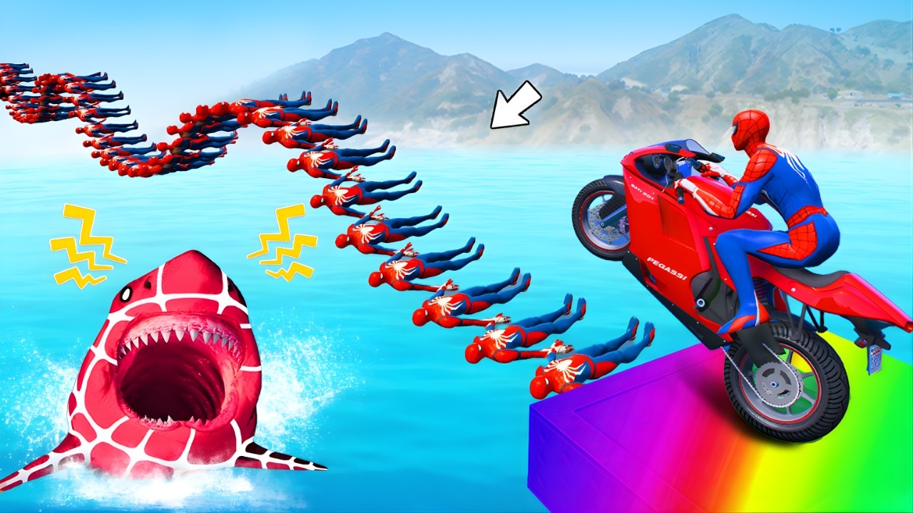 الرجل العنكبوت انقاذ باRAINBOW SPIDER-MAN Rescue Batman vs Superhero funny Moments GTA 5 superheroes