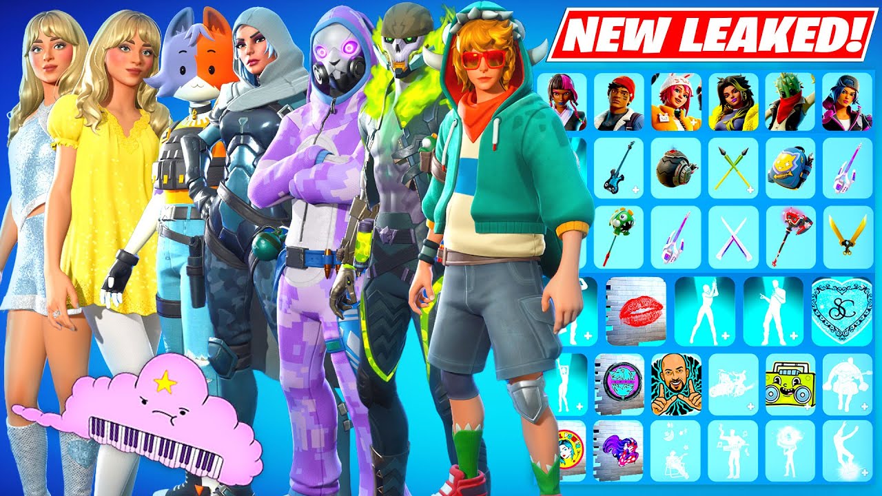 Fortnite ALL NEW LEAKED Skins & Cosmetics (FREE Skin, Sabrina Carpenter, Adventure Time, Meows Pack)
