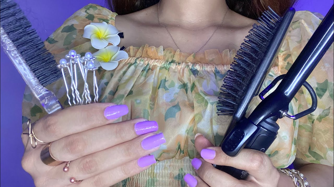 ASMR 🌼Curling Your Hair 💛🎀💕/ Hair Styling/ Applying The Gel (Fast & Aggressive - No Talking) 
