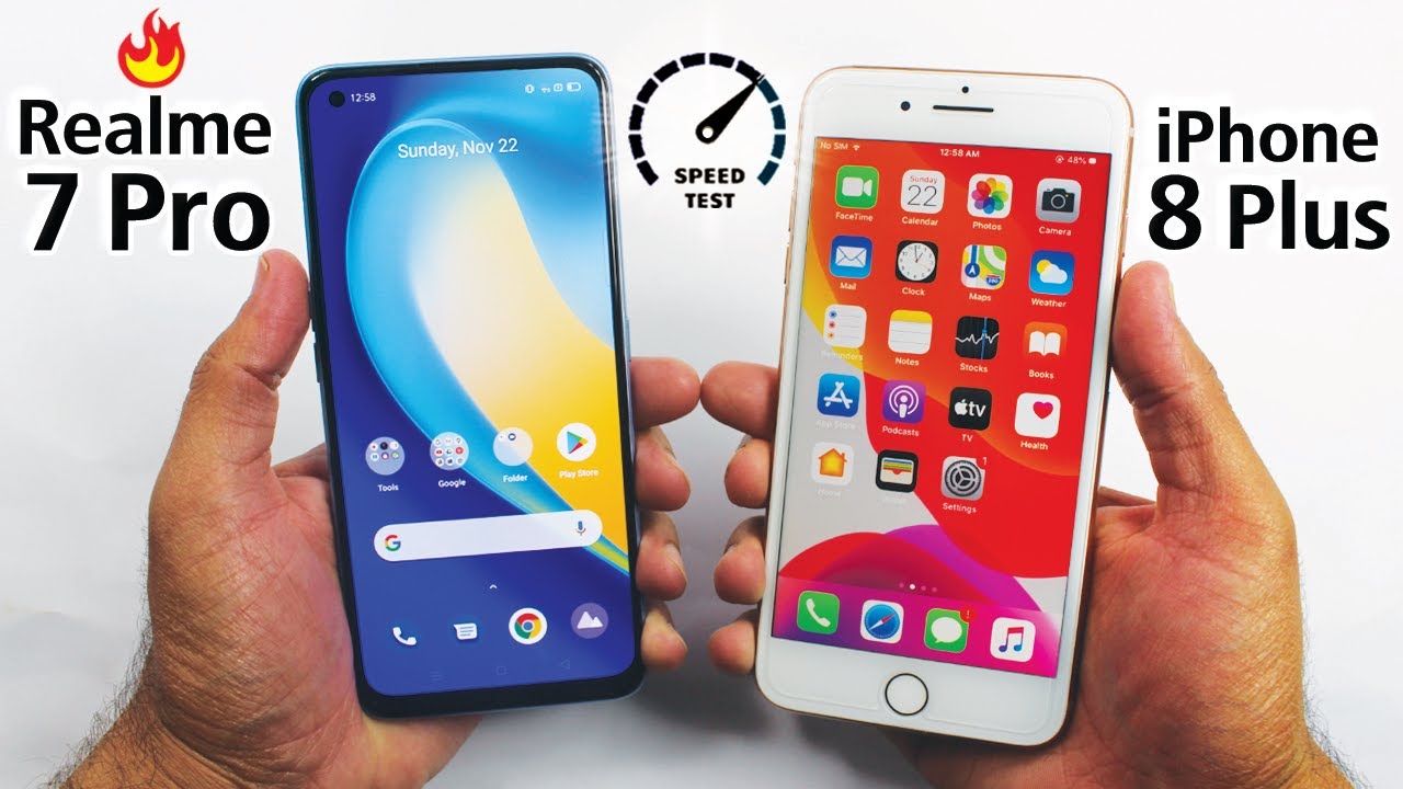 Realme 7 Pro vs iPhone 8 Plus - Speed Test!