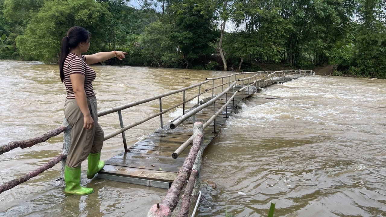 Flood season and can the iron bridge withstand it? Build a bamboo bridge replace the wooden bridge