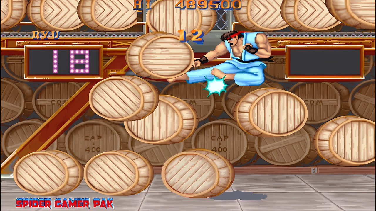 Боевые навыки Рю в Super Golden Edition Street Fighter II 60fps