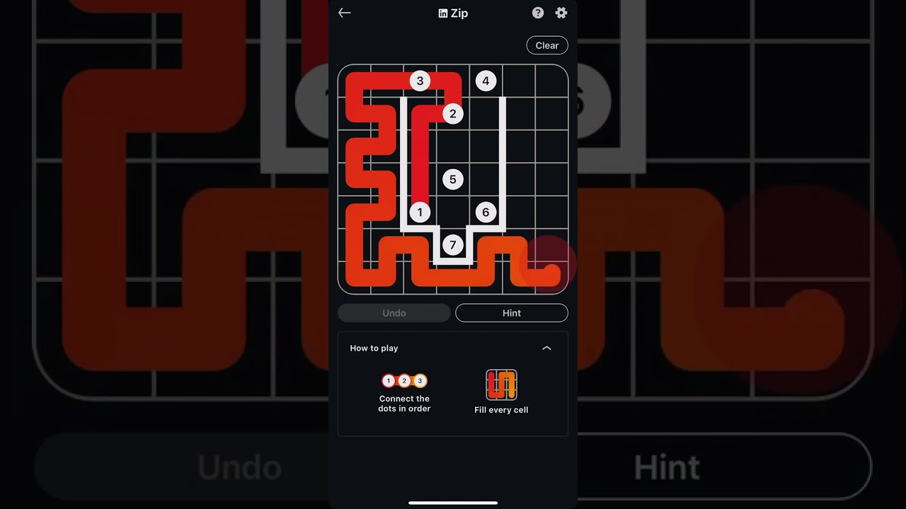 LinkedIn Zip Game #162 Answer #connectthedots #games #linkedin #puzzle #zipgame