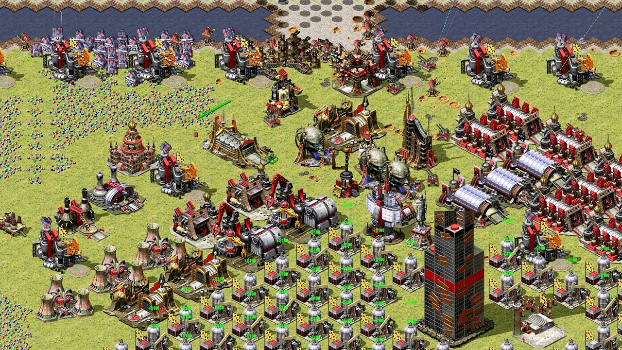Видео игрового процесса Red Alert 2 - Разгромная победа Зерота над командой 3 (7 против 1)